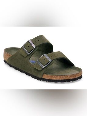 Birkenstock Arizona Suede Sandals in Olive
